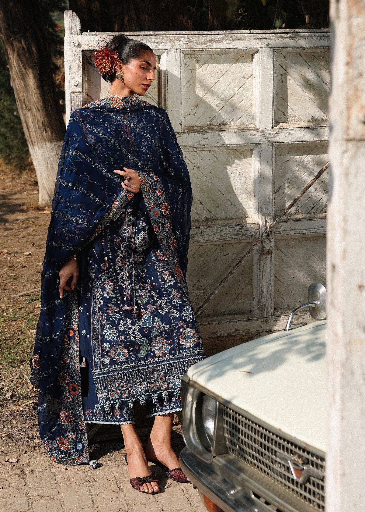 Hussain Rehar | Kalabagh Luxury Lawn 26 | Amalfi - Luxury Dress - available at Maria Faisal in UK and USA.