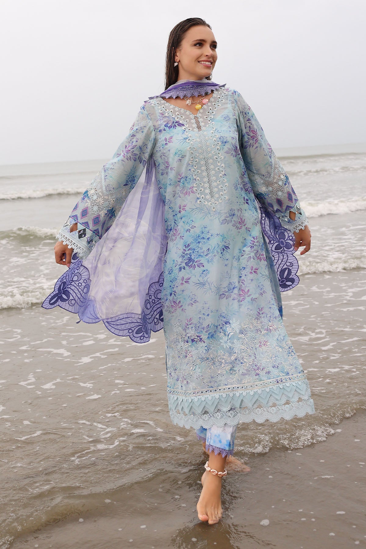 Nureh | Gardenia Embroidered Lawn 25 | NSG-176 by Maria Faisal - Registered Vendor of : Nureh - type : Ladies Clothes - 100% original wedding dresses