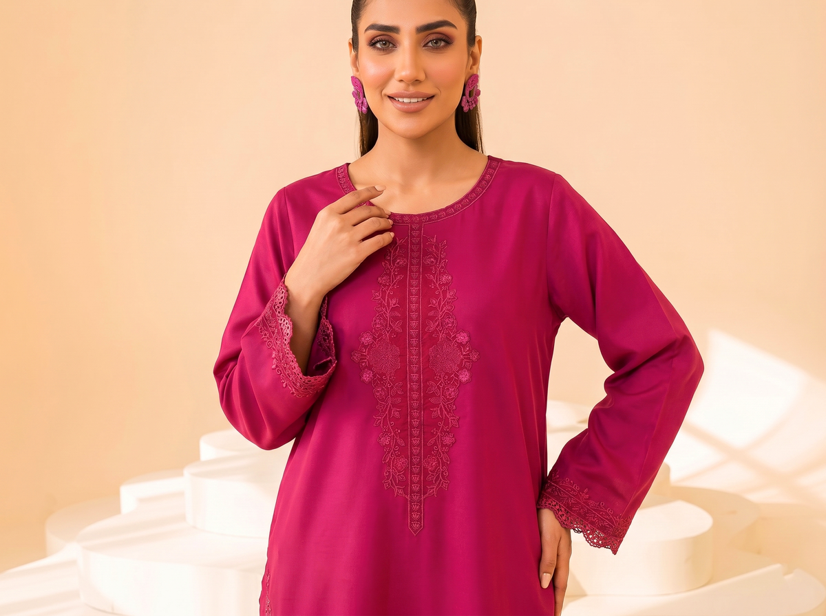 Faiza Faisal | FNF Cords Edit |PINK CARNATION - Casual Dress - available at Maria Faisal in UK and USA.