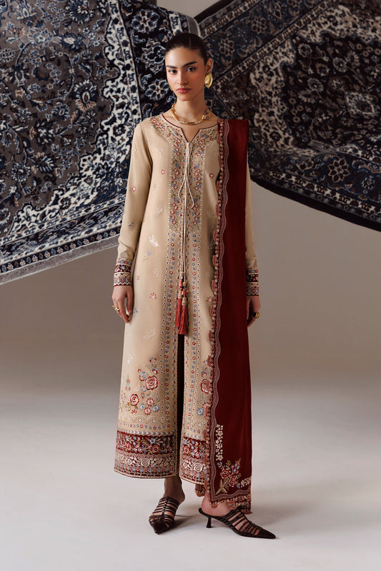 Qalamkar | Q Line Linen 26 | QLW-16 HAMNA - Luxury Dress - available at Maria Faisal in UK and USA.
