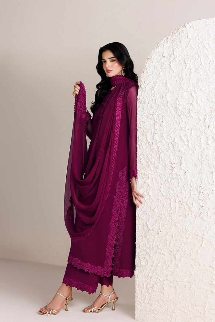 Farasha | Chiffon Essentials 26 | Rouge Divine - Formal Dress - available at Maria Faisal in UK and USA.
