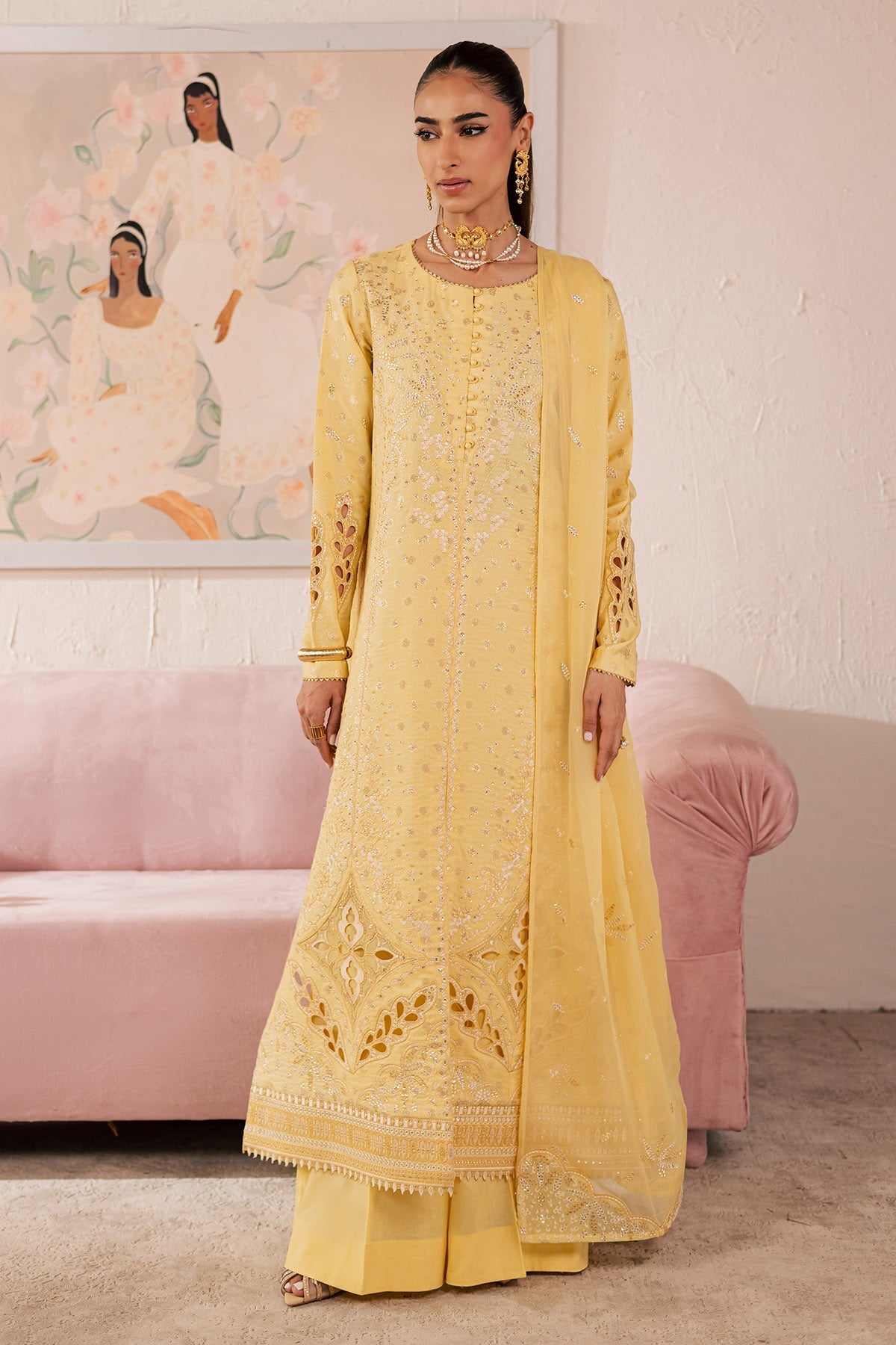 Nureh | Shades of Summer | NP-762 - Luxury Dress - available at Maria Faisal in UK and USA.