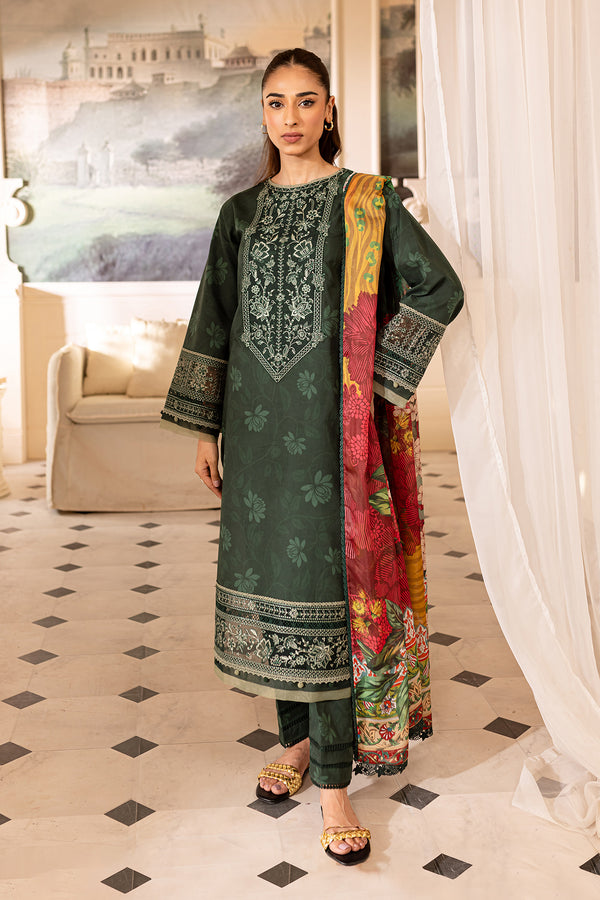 Farasha | Seraya Lawn 24 | JADE - Designer Dress with Intricate embroidery and embellishments. Shop elegent wedding dress at Maria Faisal.