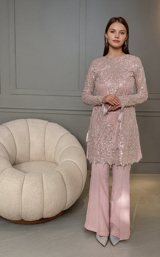 Threads and Motifs | Formal Dresses 25 | Net Embroidered Shirt - Ladies Clothes - Maria Faisal