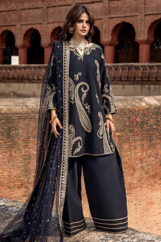 Charizma | Festive Pret | 3-PC Embroidered Raw Silk CMA-6-411 - Formal Dress - available at Maria Faisal in UK and USA.