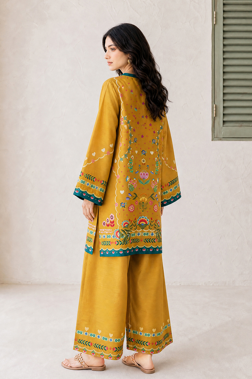 Saad Shaikh | Ease Fall Edit 26 | D-08 Co-ord Set Mustard - Casual Dress - available at Maria Faisal in UK and USA.