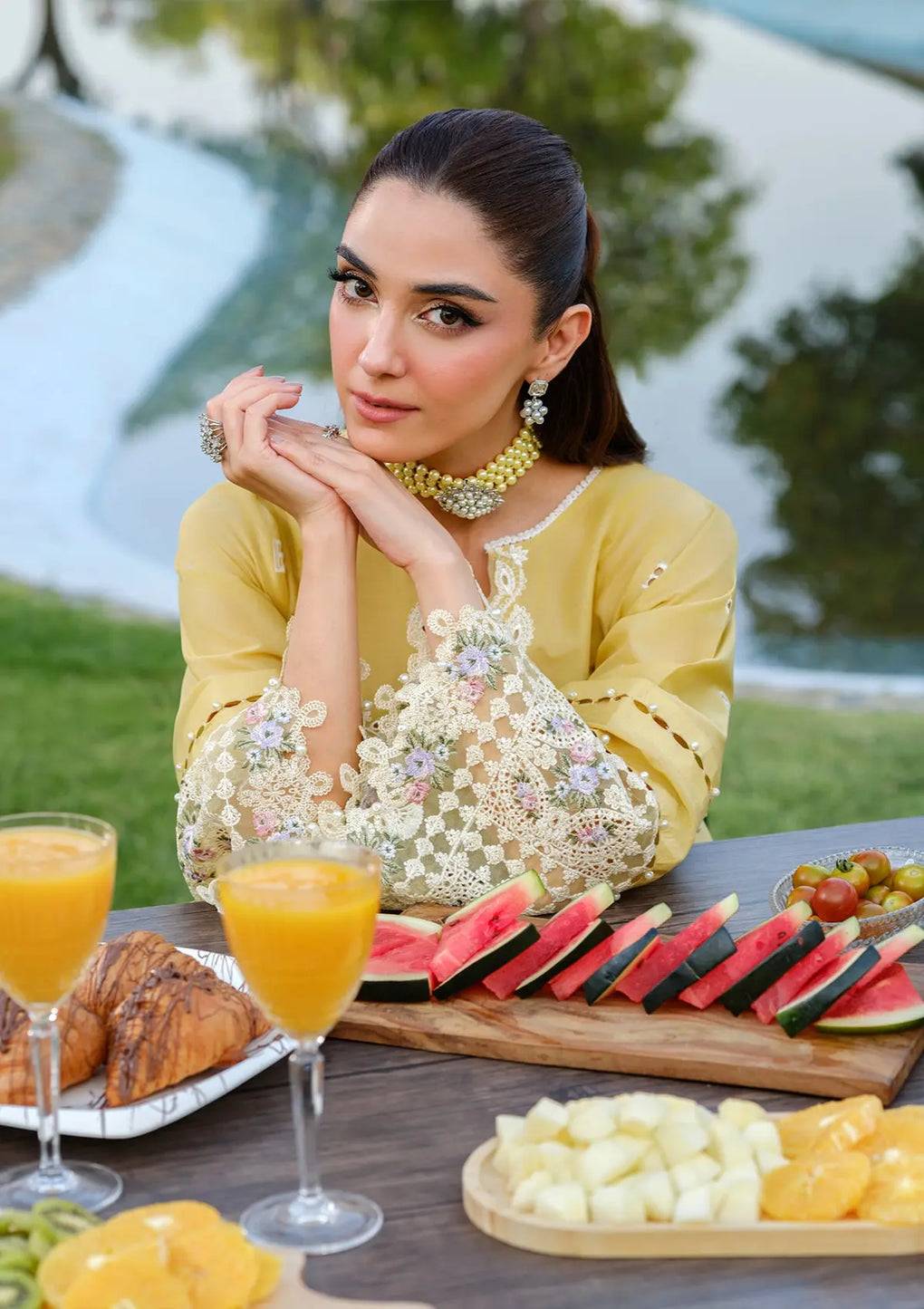 Elaf Premium | Luxury Lawn 25 | ELH-4A DANDELION by Maria Faisal - Registered Vendor of : Elaf Premium - type : Ladies Clothes - 100% original wedding dresses