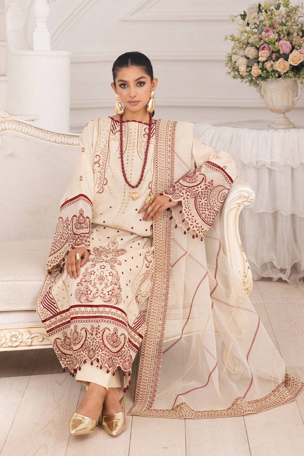 Maryum N Maria | Mira Luxury Lawn | BEHNAZ - FS50098 by Maria Faisal - Registered Vendor of : Maryum N Maria - type : Ladies Clothes - 100% original wedding dresses