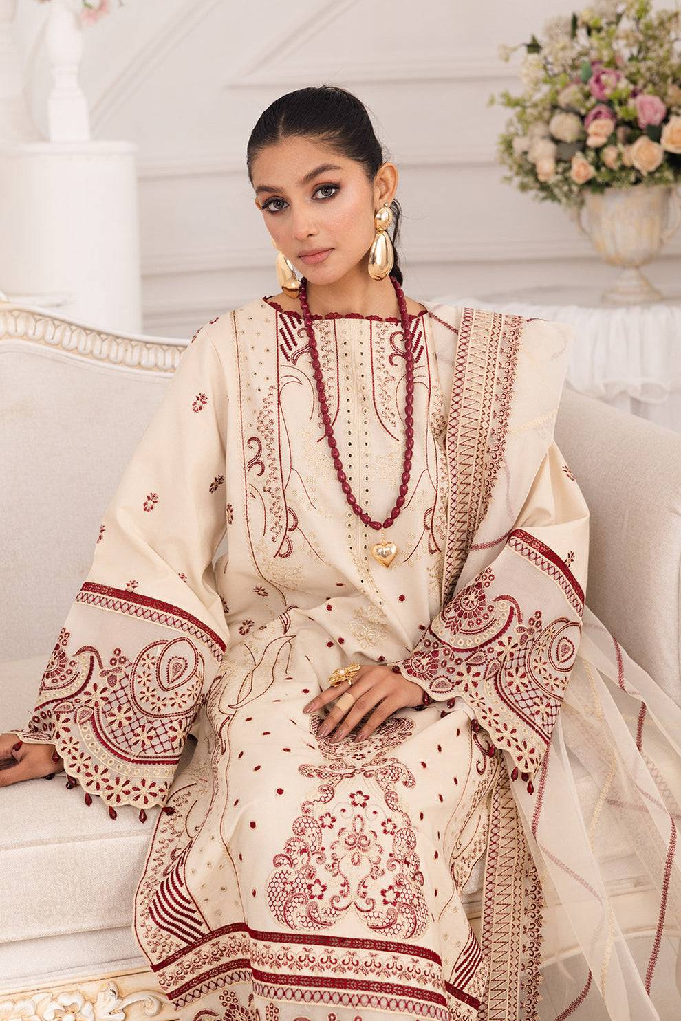 Maryum N Maria | Mira Luxury Lawn | BEHNAZ - FS50098 by Maria Faisal - Registered Vendor of : Maryum N Maria - type : Ladies Clothes - 100% original wedding dresses