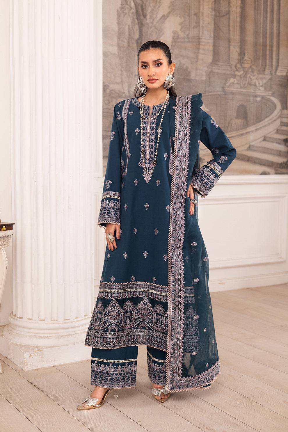 Maryum N Maria | Mira Luxury Lawn | FIROUZEH - FS50101 by Maria Faisal - Registered Vendor of : Maryum N Maria - type : Ladies Clothes - 100% original wedding dresses