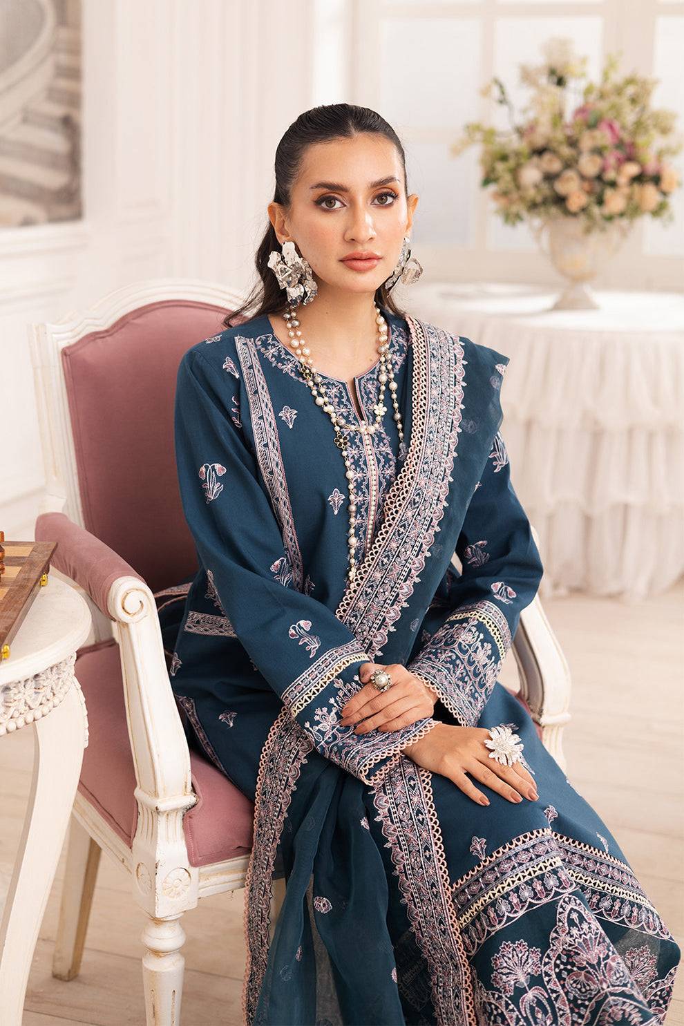 Maryum N Maria | Mira Luxury Lawn | FIROUZEH - FS50101 by Maria Faisal - Registered Vendor of : Maryum N Maria - type : Ladies Clothes - 100% original wedding dresses