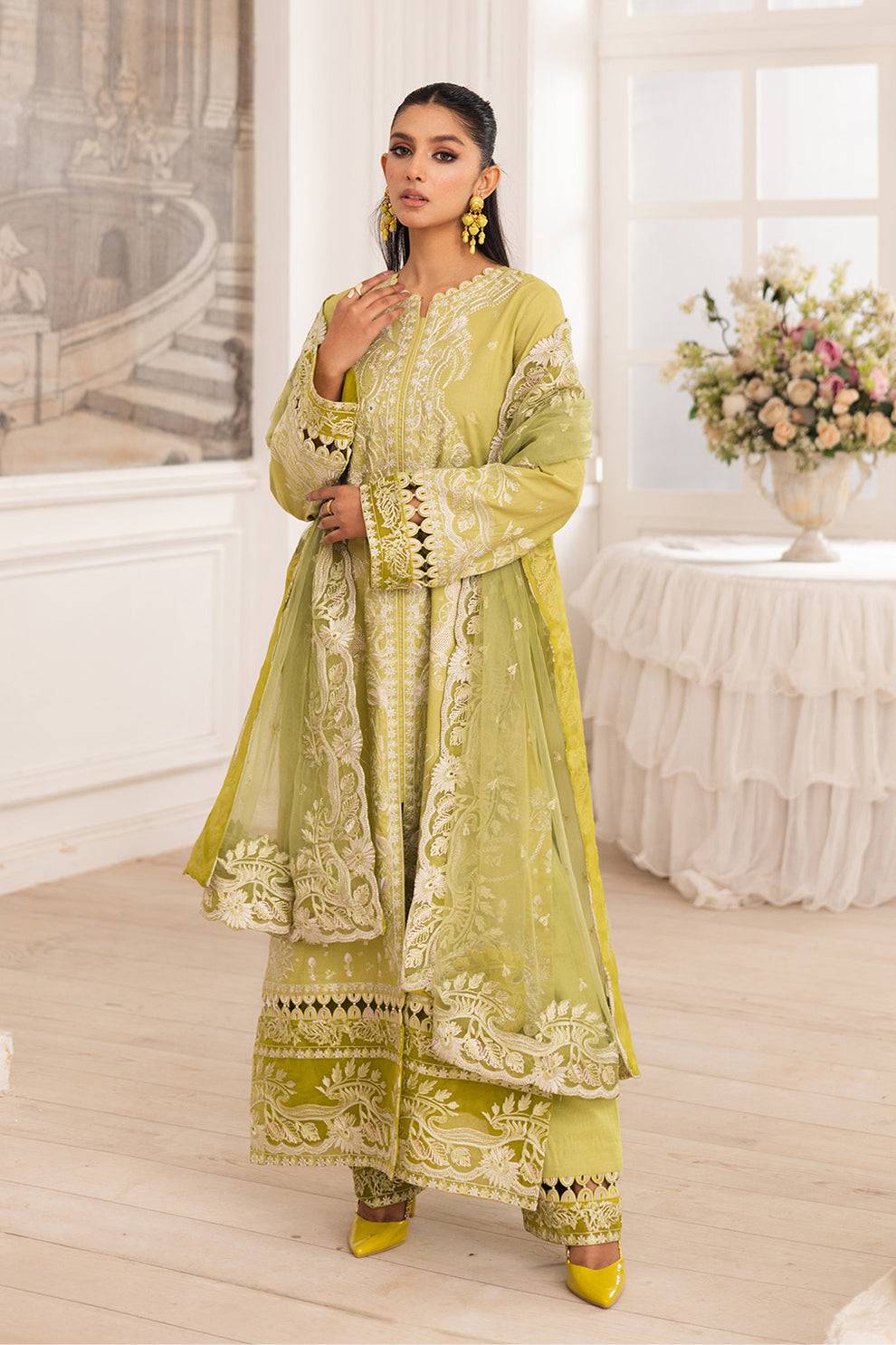 Maryum N Maria | Mira Luxury Lawn | MOZHDEH - FS50115 by Maria Faisal - Registered Vendor of : Maryum N Maria - type : Ladies Clothes - 100% original wedding dresses