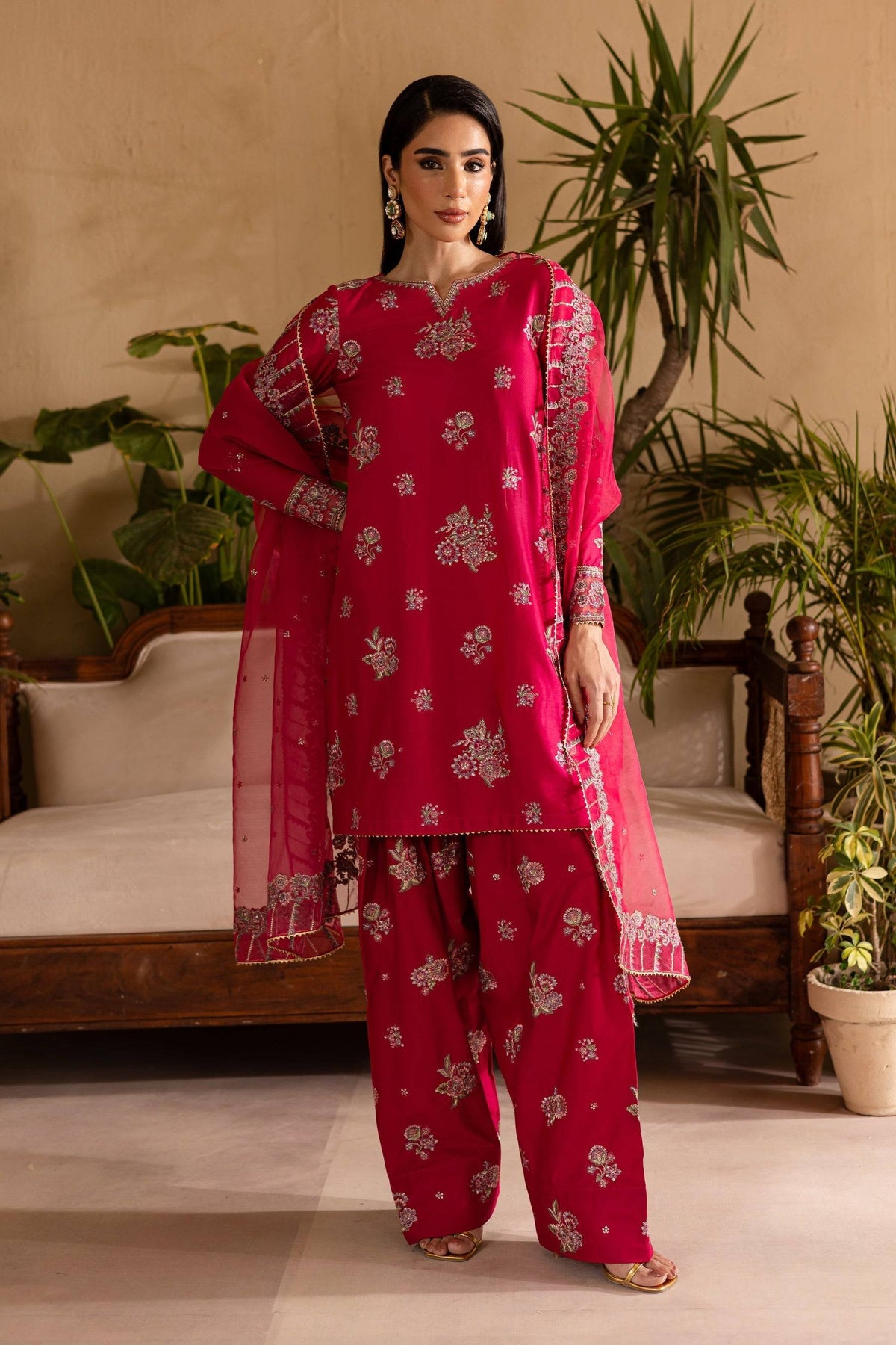 Batik | Nyra Embroidered Summer Solids | Zinnia by Maria Faisal - Registered Vendor of : Batik - type : Ladies Clothes - 100% original wedding dresses