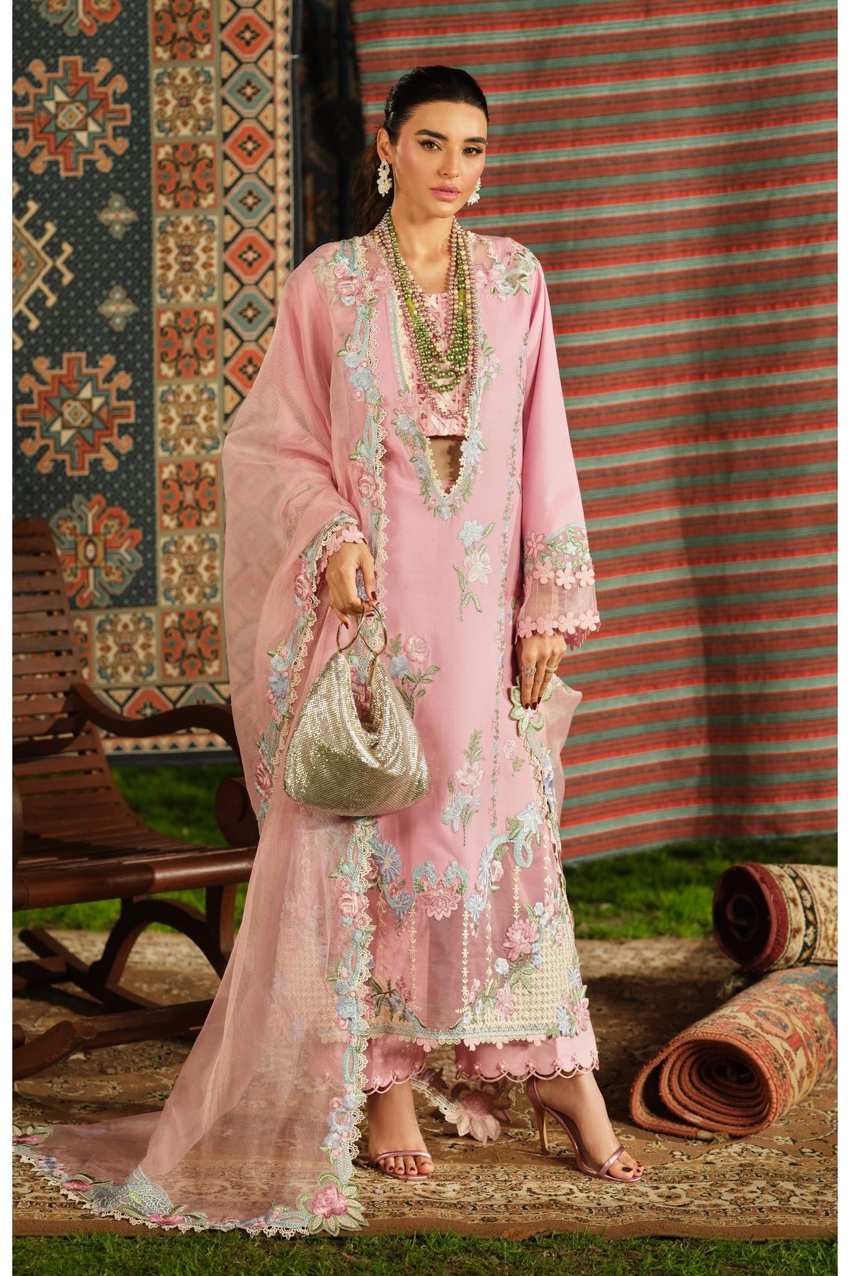 Maryam Hussain | Luxury Lawn 26 | Aesaar - Luxury Dress - available at Maria Faisal in UK and USA.