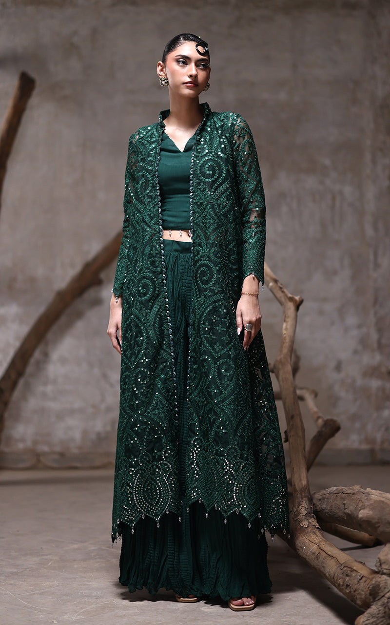 Threads and Motifs | Formal Dresses 25 | Organza Jacket With Crushed Trouser
