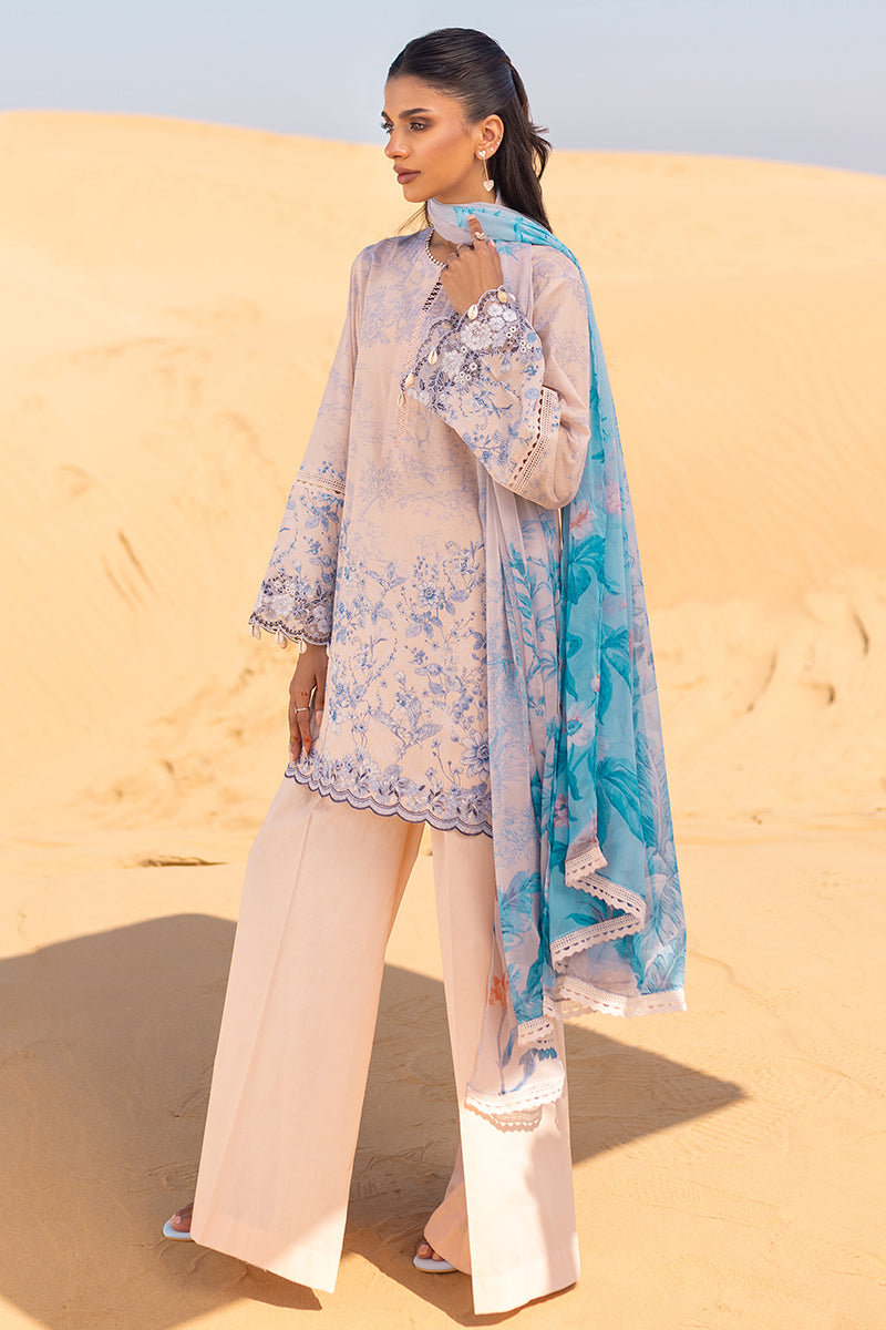 Cross Stitch | Eid Lawn 24 | PEACH - Designer Dress with Intricate embroidery and embellishments. Shop elegent wedding dress at Maria Faisal.