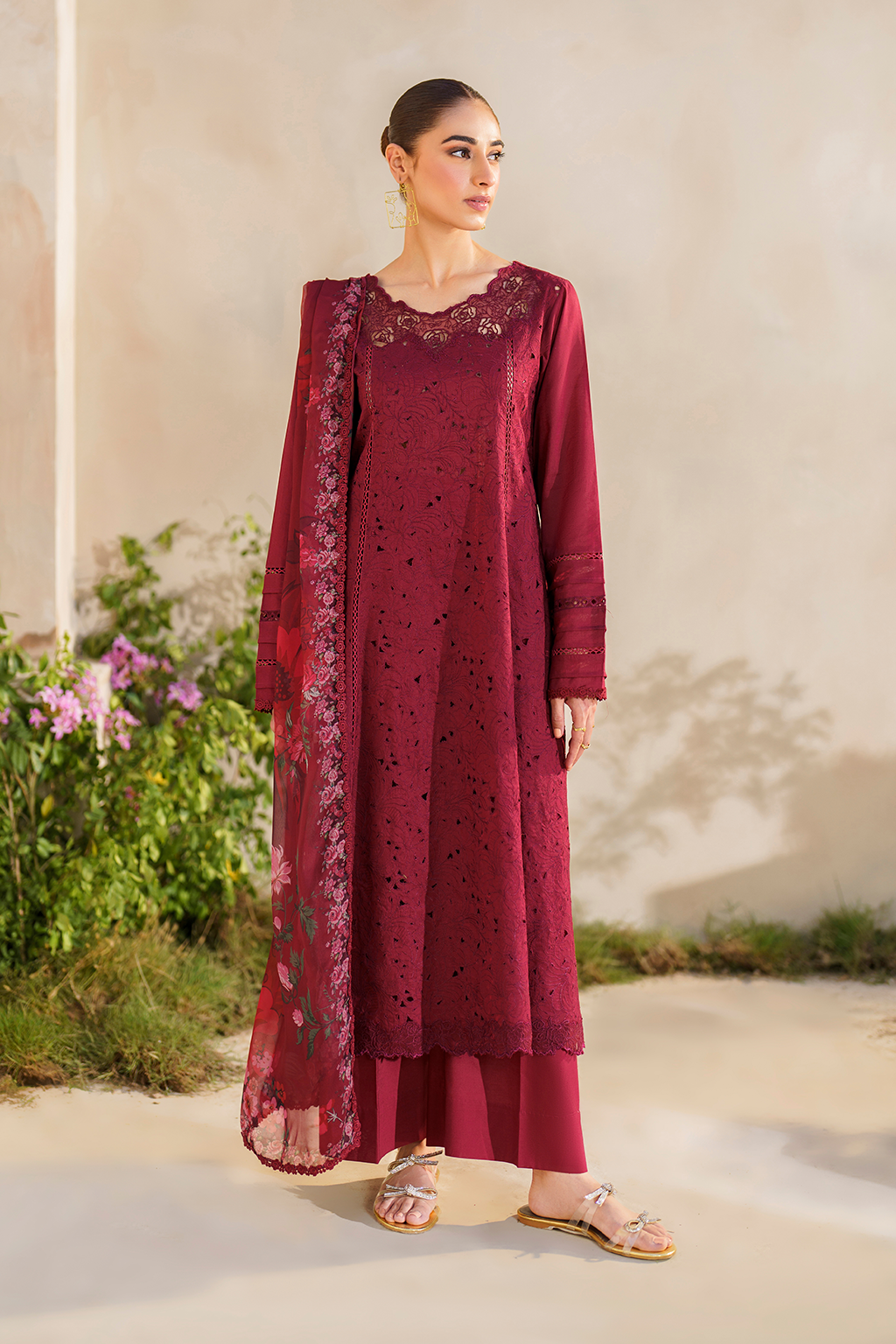 Iznik | Festive lawn 24 | SFL-02 - Designer Dress with Intricate embroidery and embellishments. Shop elegent wedding dress at Maria Faisal.