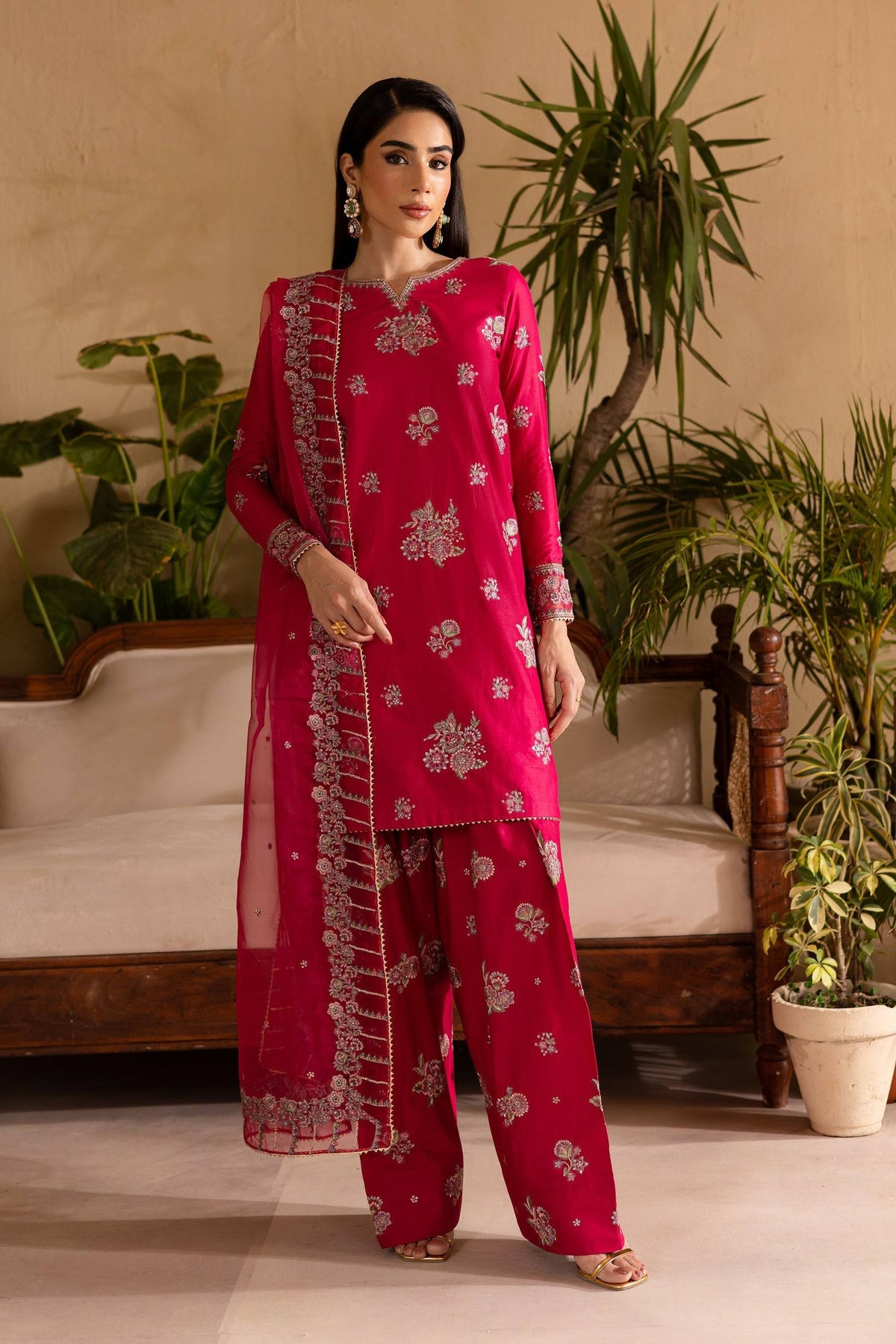 Batik | Nyra Embroidered Summer Solids | Zinnia by Maria Faisal - Registered Vendor of : Batik - type : Ladies Clothes - 100% original wedding dresses