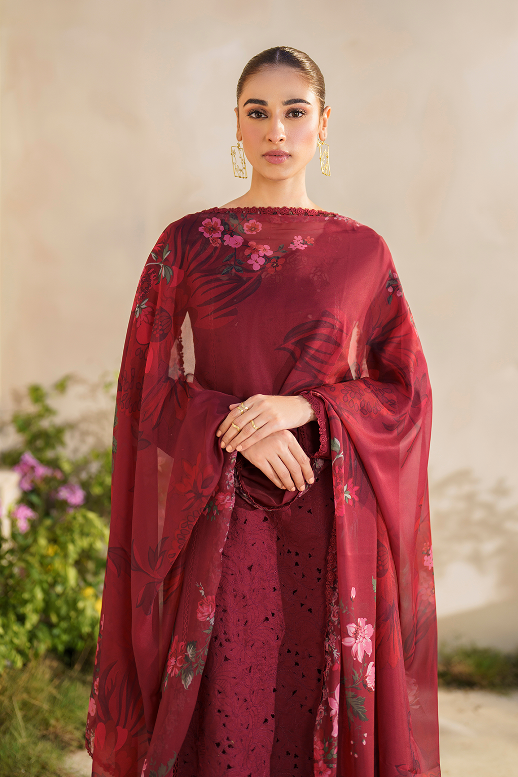Iznik | Festive lawn 24 | SFL-02 - Designer Dress with Intricate embroidery and embellishments. Shop elegent wedding dress at Maria Faisal.