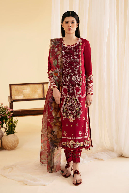 Qalamkar | Qlinekari Luxury Lawn | SQ-04 LARMINA - Designer Dress with Intricate embroidery and embellishments. Shop elegent wedding dress at Maria Faisal.