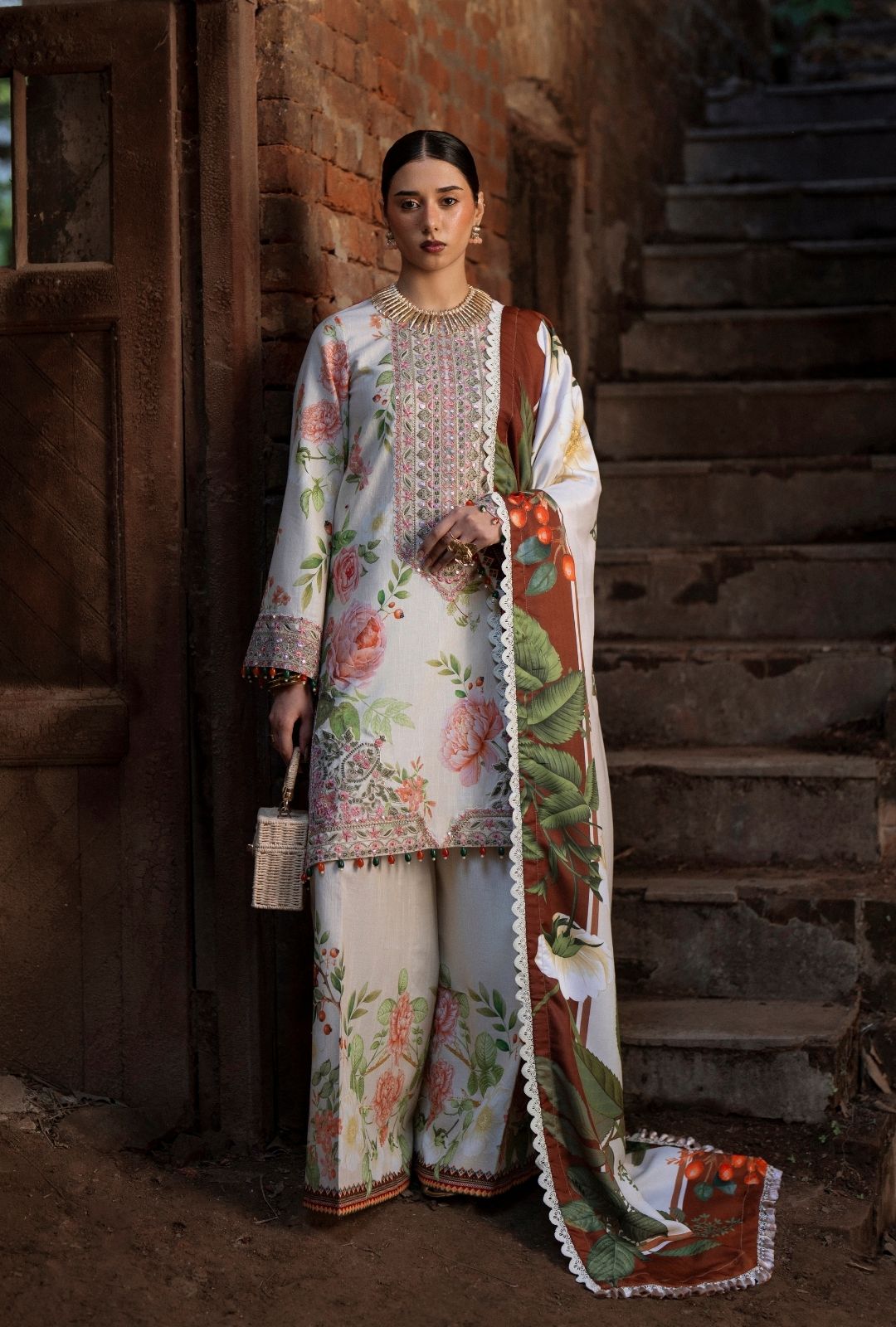 AJR Couture | Sard Sham | Zaib - Casual Dress - available at Maria Faisal in UK and USA.