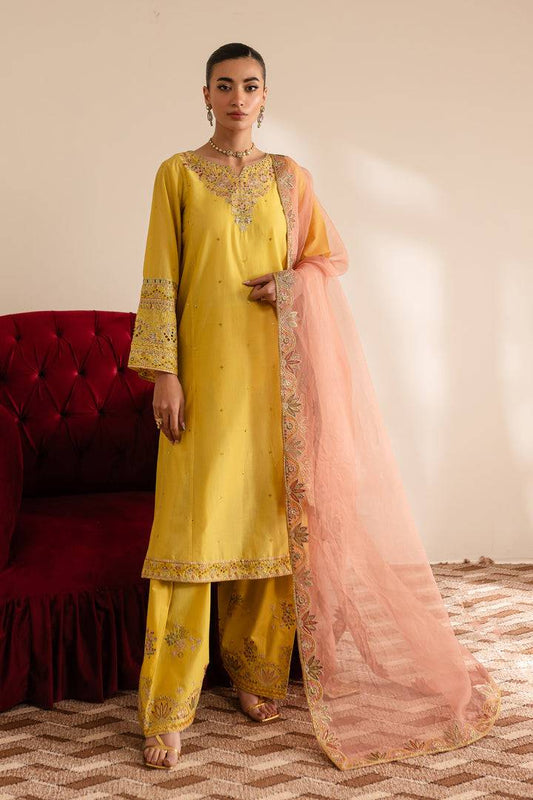 Batik | Reception Luxe Edit | Crayola Yellow by Maria Faisal - Registered Vendor of : Batik - type : Ladies Clothes - 100% original wedding dresses