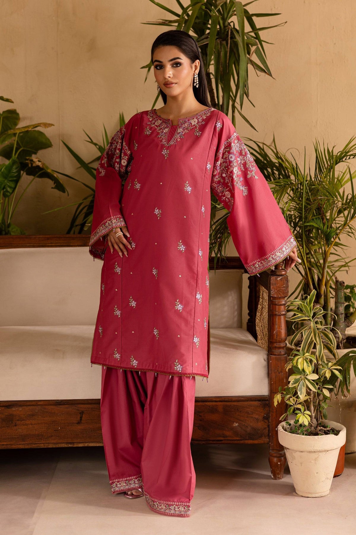 Batik | Nyra Embroidered Summer Solids | Blush by Maria Faisal - Registered Vendor of : Batik - type : Ladies Clothes - 100% original wedding dresses