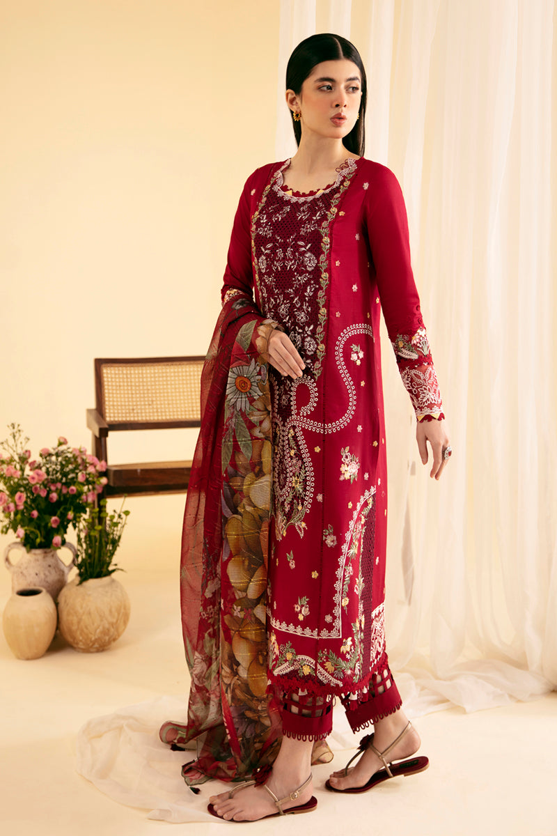 Qalamkar | Qlinekari Luxury Lawn | SQ-04 LARMINA - Designer Dress with Intricate embroidery and embellishments. Shop elegent wedding dress at Maria Faisal.