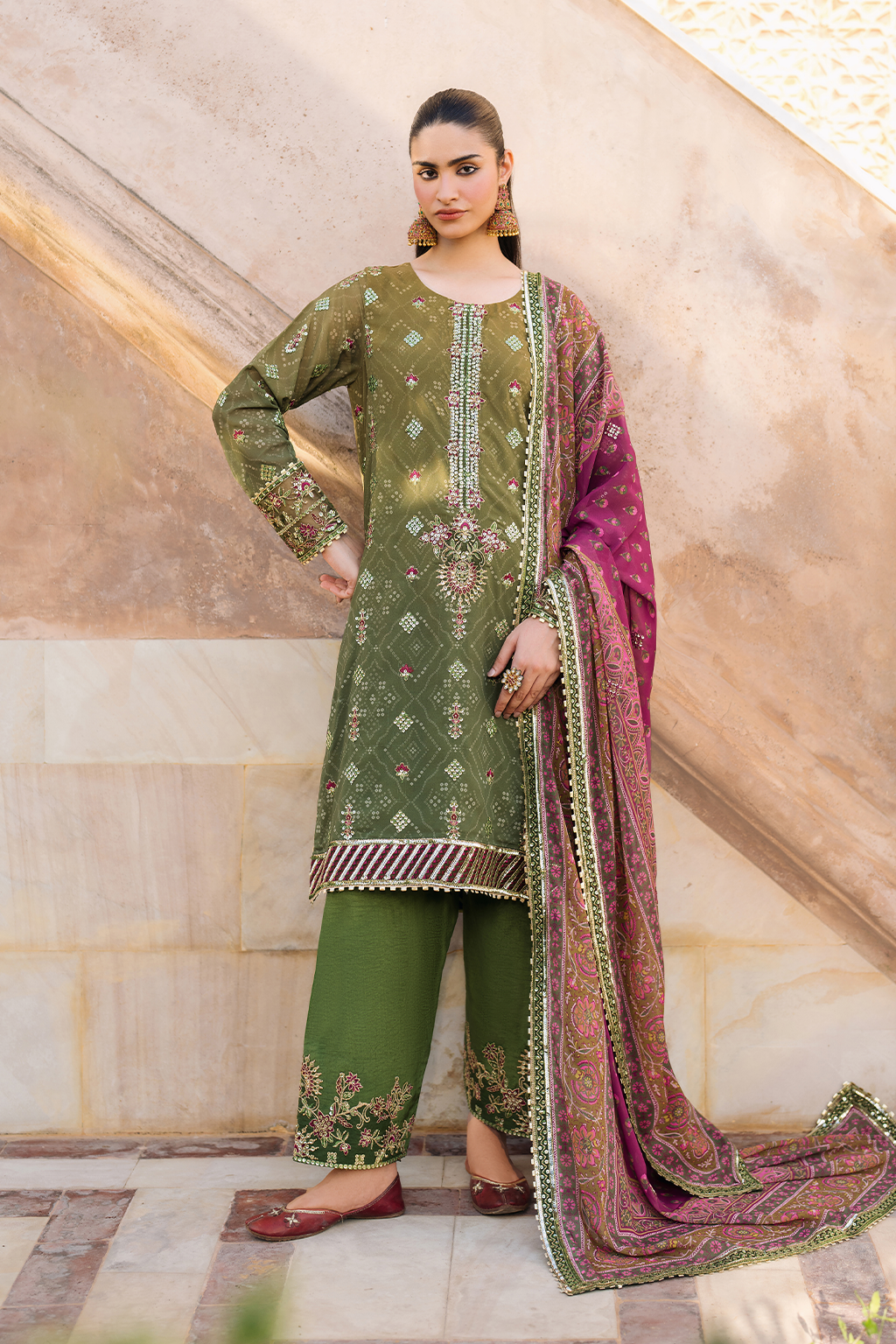 Iznik | Bandhani Formals | UE-329 - Ladies Clothes 