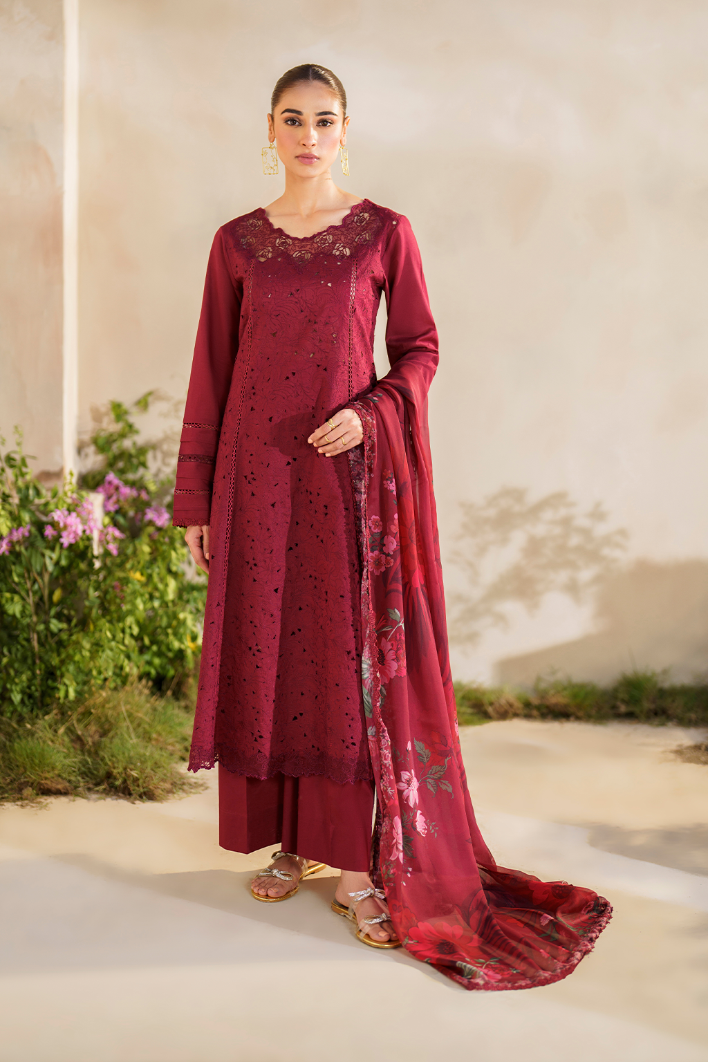 Iznik | Festive lawn 24 | SFL-02 - Designer Dress with Intricate embroidery and embellishments. Shop elegent wedding dress at Maria Faisal.