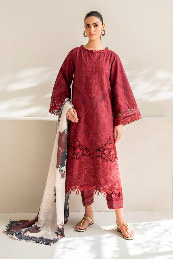 Baroque | Luxury Pret 24 | LAWN UF-676 - Designer Dress with Intricate embroidery and embellishments. Shop elegent wedding dress at Maria Faisal.