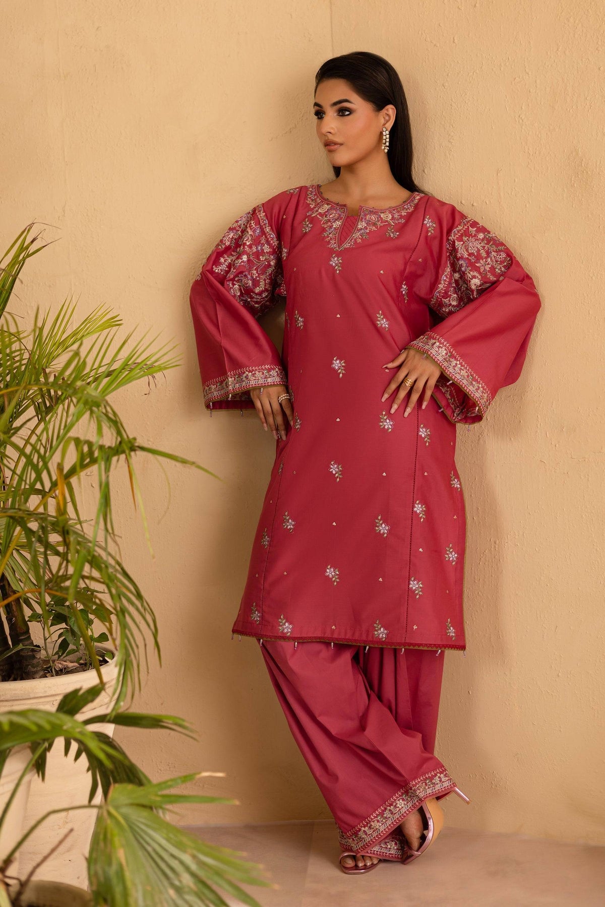 Batik | Nyra Embroidered Summer Solids | Blush by Maria Faisal - Registered Vendor of : Batik - type : Ladies Clothes - 100% original wedding dresses