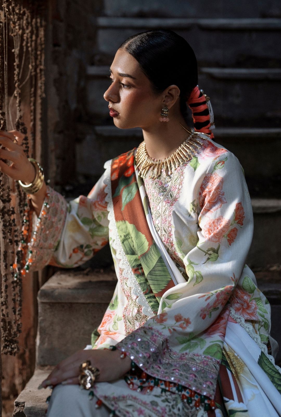 AJR Couture | Sard Sham | Zaib - Casual Dress - available at Maria Faisal in UK and USA.