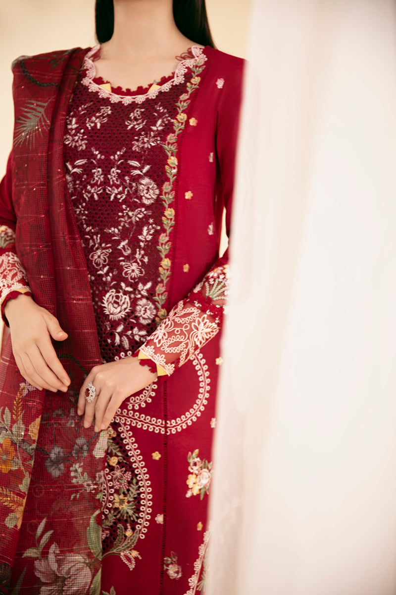 Qalamkar | Qlinekari Luxury Lawn | SQ-04 LARMINA - Designer Dress with Intricate embroidery and embellishments. Shop elegent wedding dress at Maria Faisal.