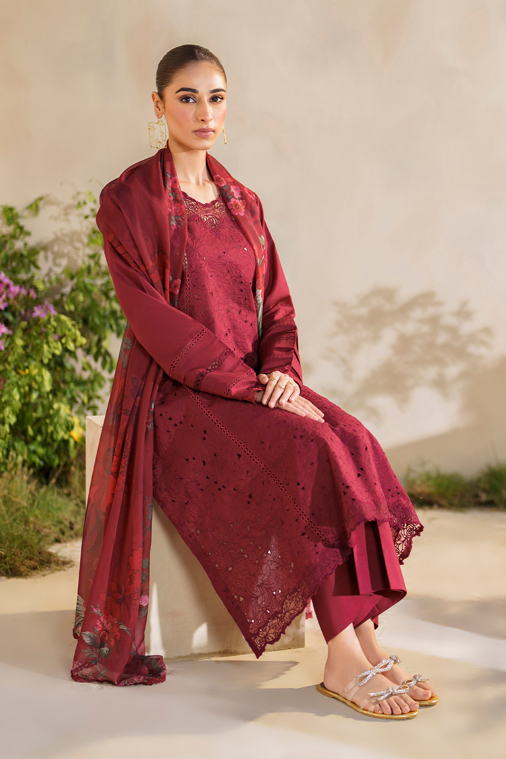 Iznik | Festive lawn 24 | SFL-02 - Designer Dress with Intricate embroidery and embellishments. Shop elegent wedding dress at Maria Faisal.