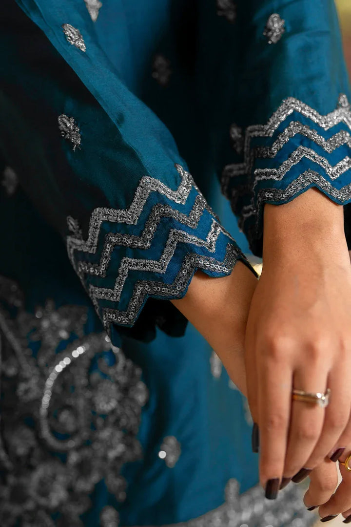 Ellena | Pret Dresses | 3-PC Stitched Embroidered Suit  815BLS - Ladies Clothes - Maria Faisal