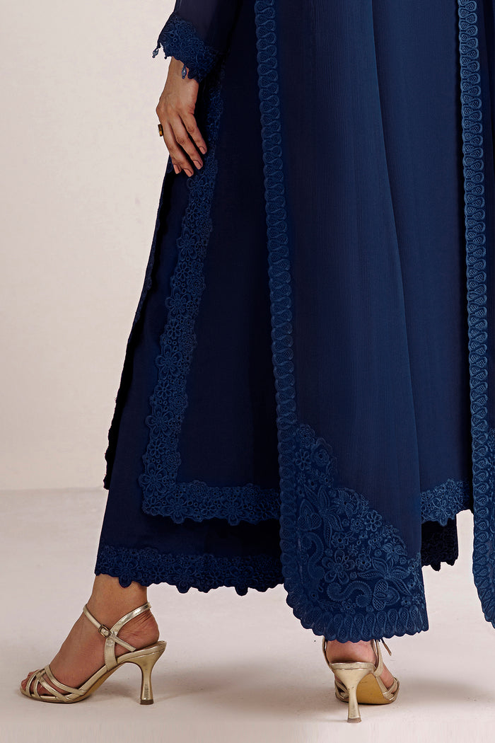 Farasha | Chiffon Essentials 26 | Sapphire Muse - Formal Dress - available at Maria Faisal in UK and USA.