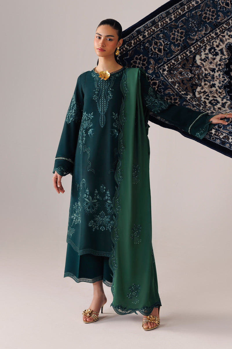 Qalamkar | Q Line Linen 26 | QLW-09 ROMA - Luxury Dress - available at Maria Faisal in UK and USA.