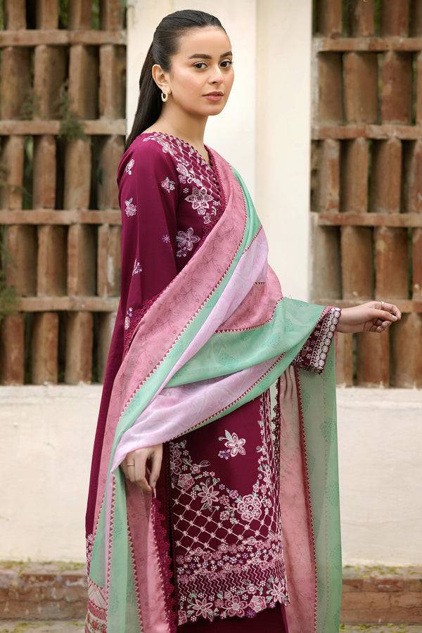 Farasha | Summer Weaves Embroidered Lawn | Satin Ruby by Maria Faisal - Registered Vendor of : Farasha - type : Ladies Clothes - 100% original wedding dresses