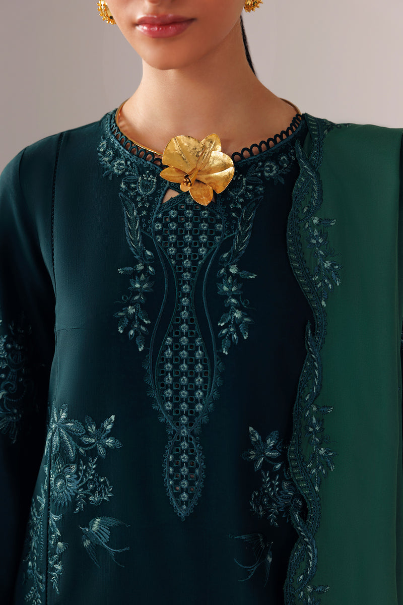 Qalamkar | Q Line Linen 26 | QLW-09 ROMA - Luxury Dress - available at Maria Faisal in UK and USA.