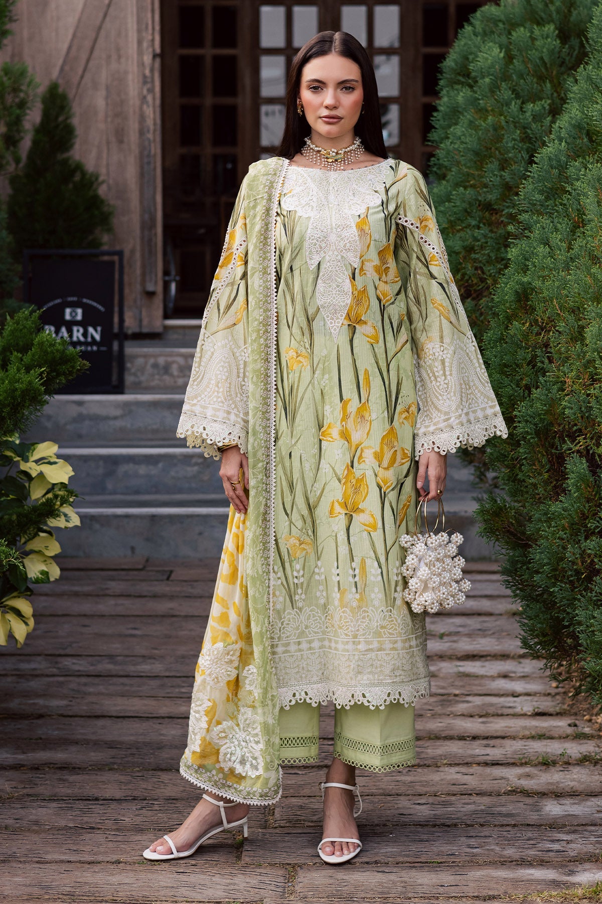 Nureh | Gardenia Lawn 26 |NSG-212 - Dress - available at Maria Faisal in UK and USA.