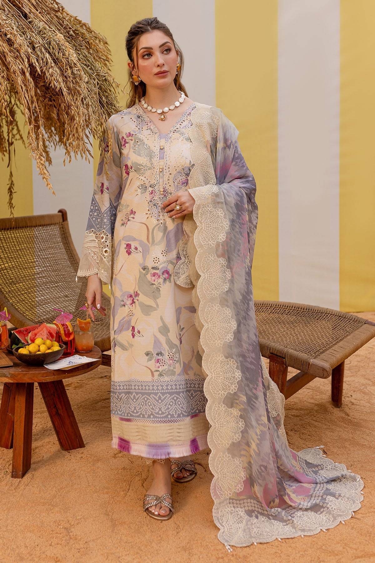 Nureh | Gardenia Lawn 25 | NSG-177 by Maria Faisal - Registered Vendor of : Nureh - type : Ladies Clothes - 100% original wedding dresses