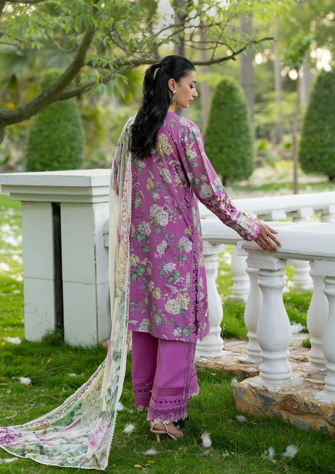 Elaf Premium | Signature Embroidered Lawn with Chiffon Collection 26 | ESG-7B KIARA - Luxury Dress - available at Maria Faisal in UK and USA.