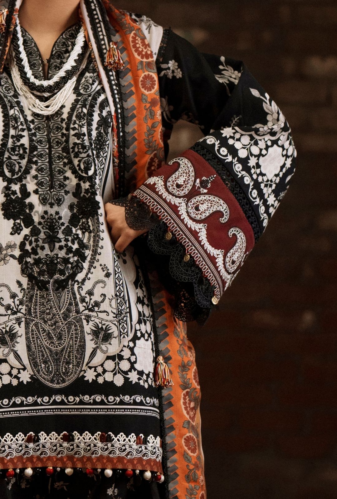 AJR Couture | Sard Sham | Makhmal - Casual Dress - available at Maria Faisal in UK and USA.