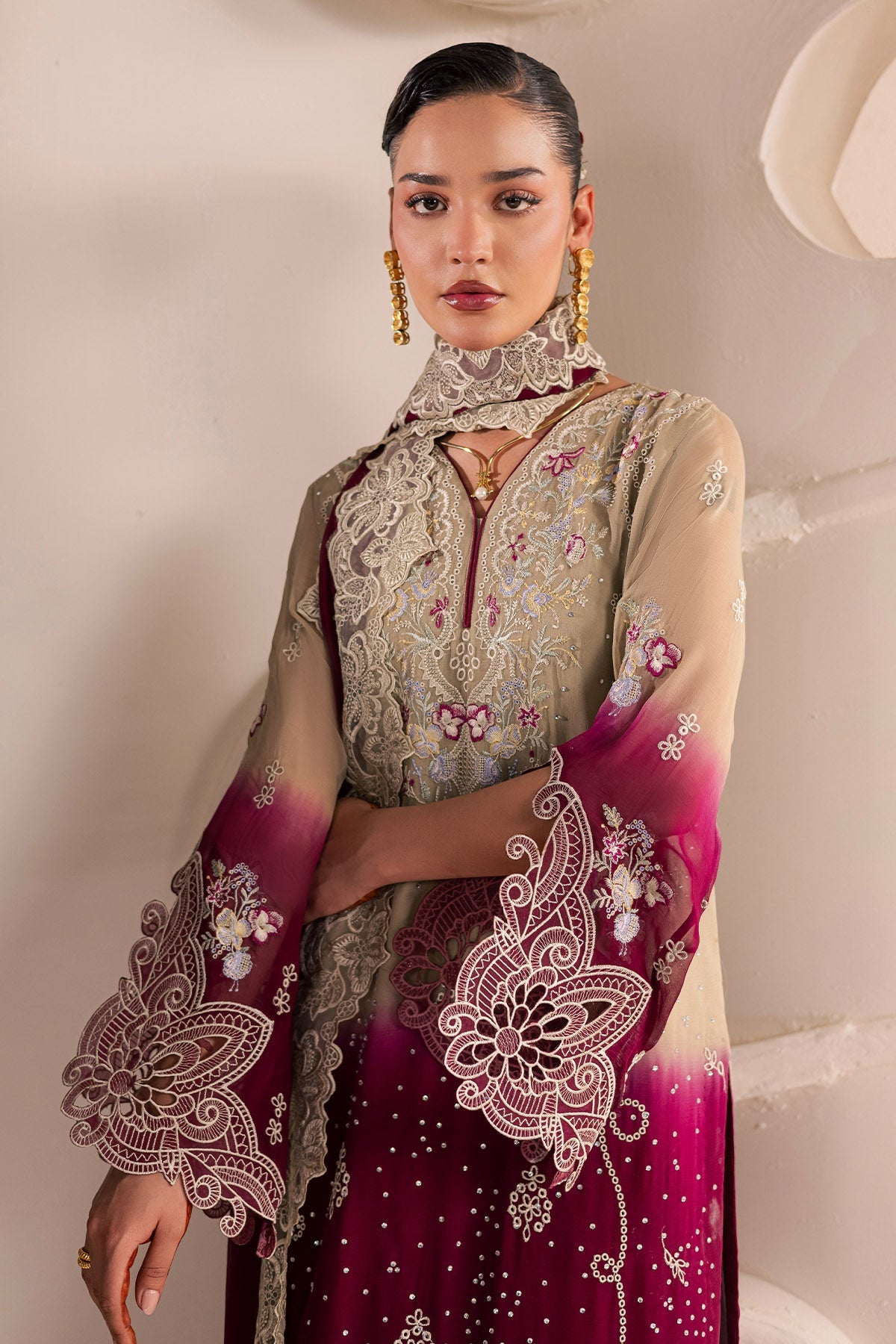 Nureh | Fancy Formal | NP-775 - Formal Dress - available at Maria Faisal in UK and USA.