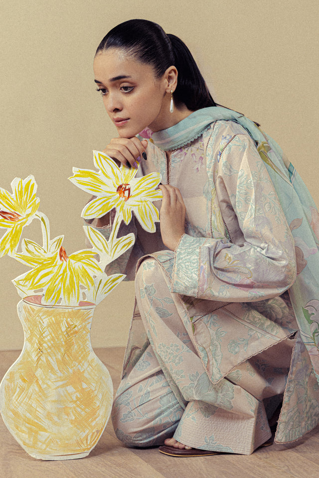 Zara Shahjahan | Coco Prints 26 | Fiora-2B - Casual Dress - available at Maria Faisal in UK and USA.