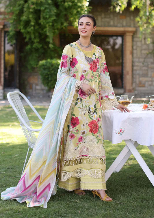 Elaf Premium | Prints Chikankari 24 | 06A SUNSHINE BOUQUET - Waniyas