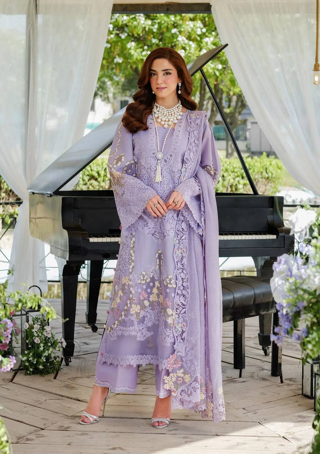 Elaf Premium | Luxury Lawn 25 | ELH-3A PARIS HUES by Maria Faisal - Registered Vendor of : Elaf Premium - type : Ladies Clothes - 100% original wedding dresses