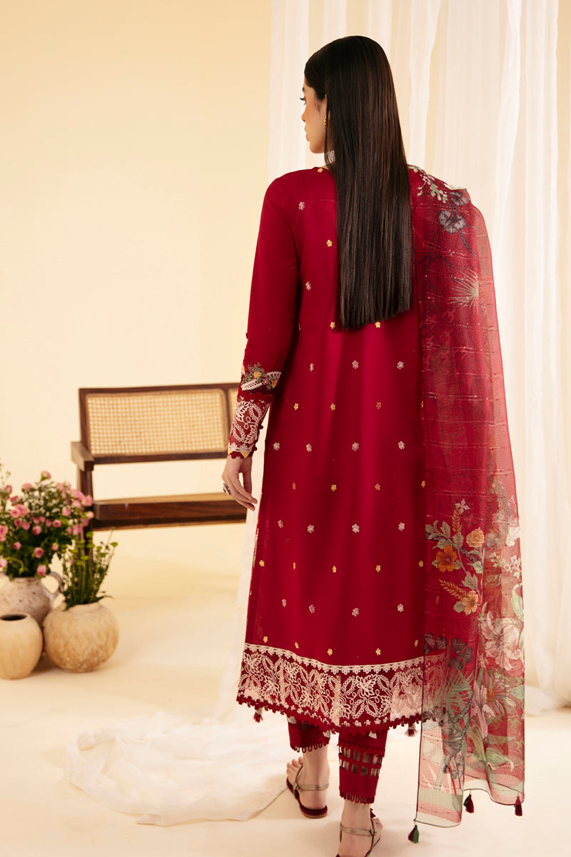 Qalamkar | Qlinekari Luxury Lawn | SQ-04 LARMINA - Designer Dress with Intricate embroidery and embellishments. Shop elegent wedding dress at Maria Faisal.
