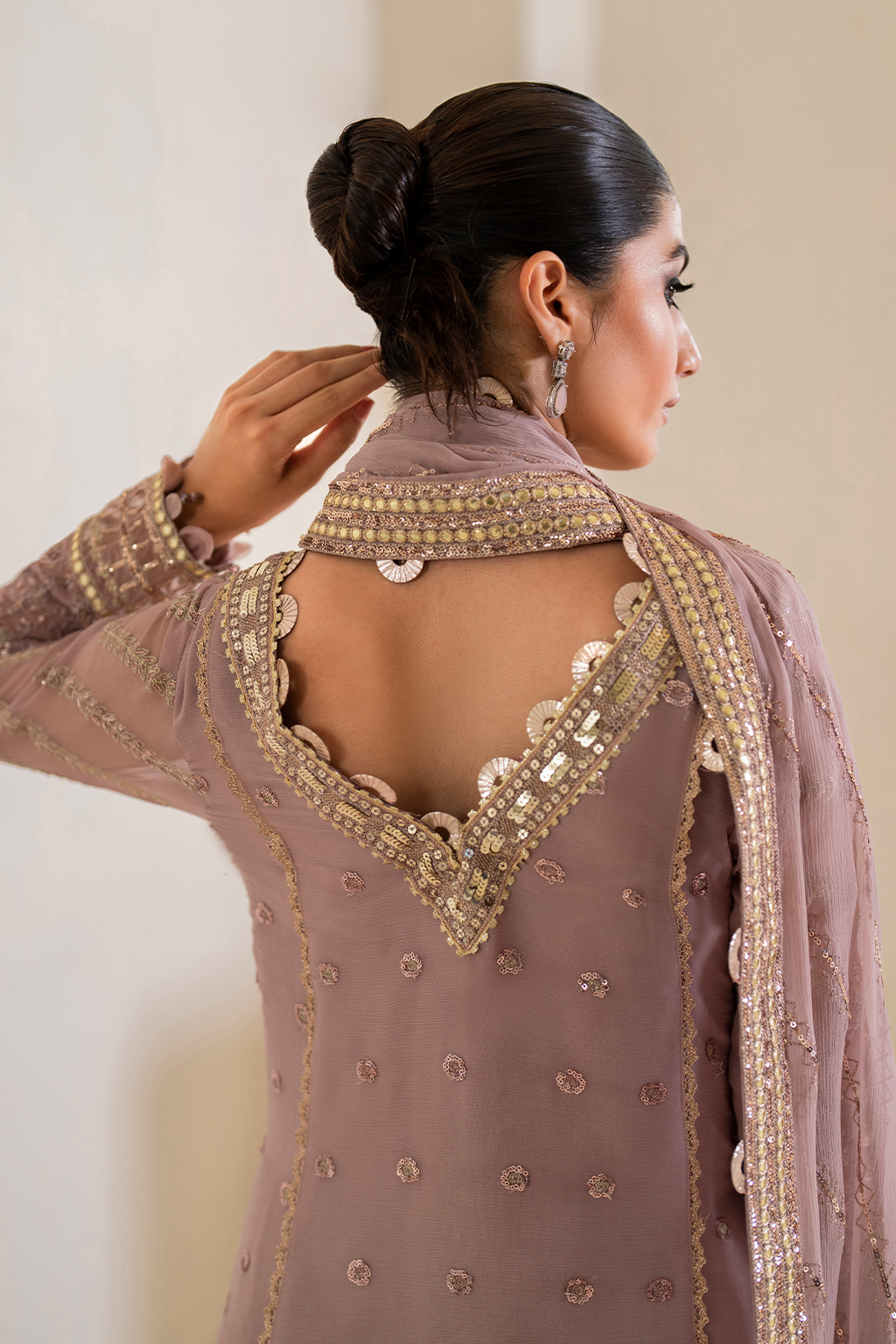 Iznik | Chinnon Chiffon | CC-48 Embroidered Chiffon - Ladies Clothes - Maria Faisal